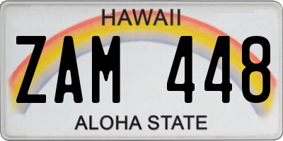 HI license plate ZAM448