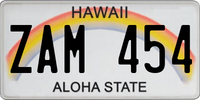 HI license plate ZAM454