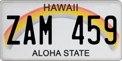 HI license plate ZAM459