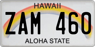 HI license plate ZAM460