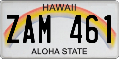 HI license plate ZAM461