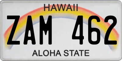 HI license plate ZAM462