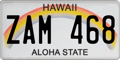 HI license plate ZAM468