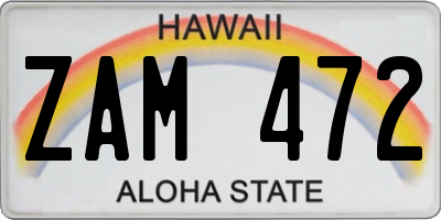 HI license plate ZAM472