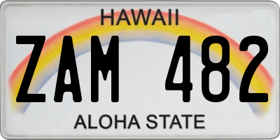 HI license plate ZAM482