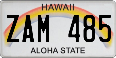 HI license plate ZAM485