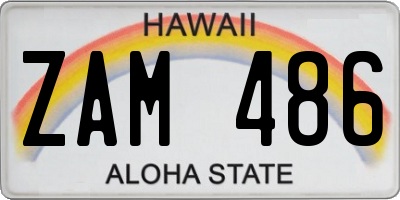 HI license plate ZAM486