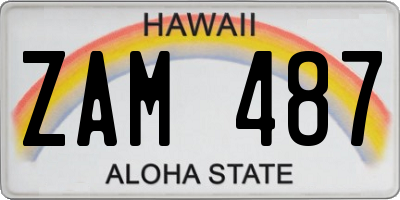 HI license plate ZAM487