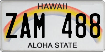 HI license plate ZAM488