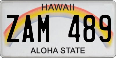 HI license plate ZAM489