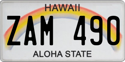 HI license plate ZAM490