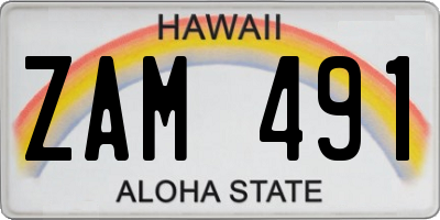 HI license plate ZAM491