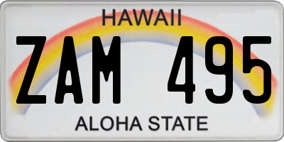 HI license plate ZAM495
