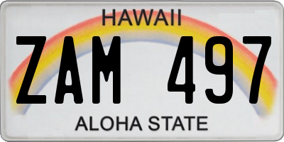 HI license plate ZAM497