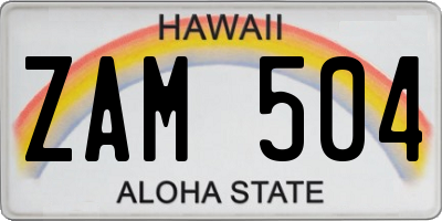 HI license plate ZAM504
