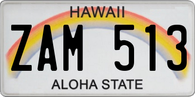 HI license plate ZAM513
