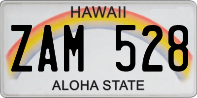 HI license plate ZAM528