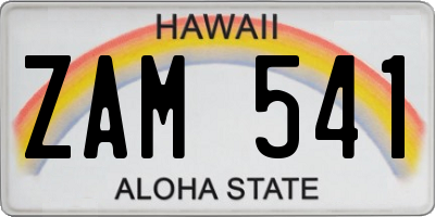 HI license plate ZAM541