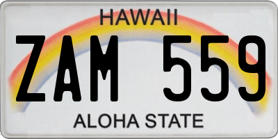 HI license plate ZAM559