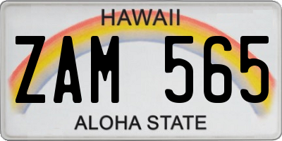 HI license plate ZAM565