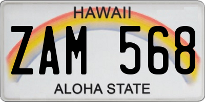 HI license plate ZAM568