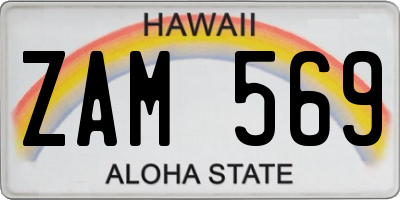 HI license plate ZAM569