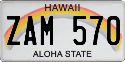 HI license plate ZAM570