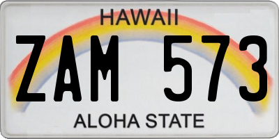 HI license plate ZAM573