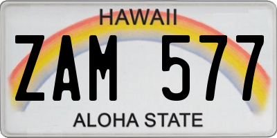 HI license plate ZAM577