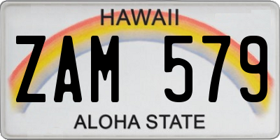 HI license plate ZAM579