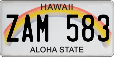 HI license plate ZAM583
