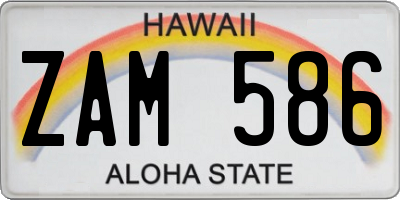 HI license plate ZAM586