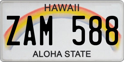HI license plate ZAM588