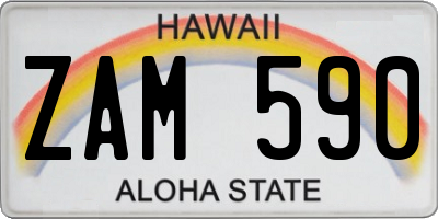 HI license plate ZAM590