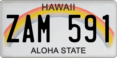 HI license plate ZAM591