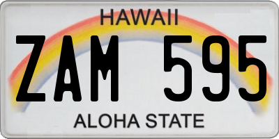HI license plate ZAM595