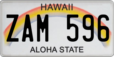 HI license plate ZAM596