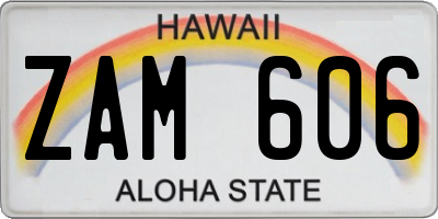 HI license plate ZAM606