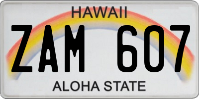 HI license plate ZAM607