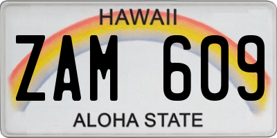 HI license plate ZAM609