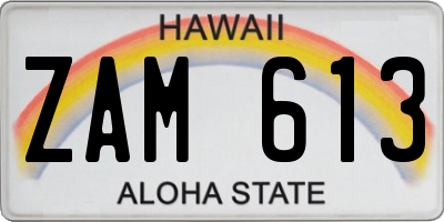 HI license plate ZAM613