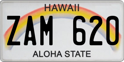 HI license plate ZAM620