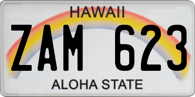 HI license plate ZAM623