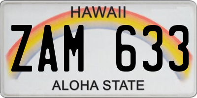 HI license plate ZAM633