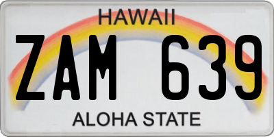HI license plate ZAM639