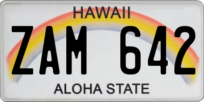 HI license plate ZAM642