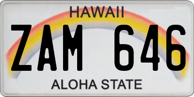HI license plate ZAM646