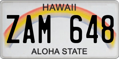 HI license plate ZAM648