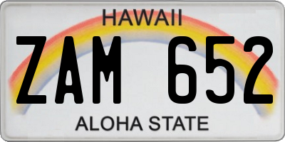 HI license plate ZAM652