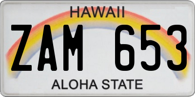 HI license plate ZAM653
